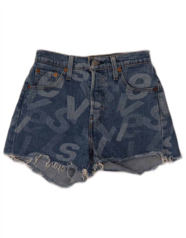 Levi's Shorts De Mezclilla Gráficos Para Mujer W23 2XS Algodón Azul
