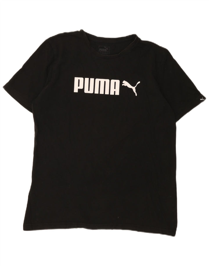 Puma Camiseta gráfica para hombre Top Medium Black Cotton