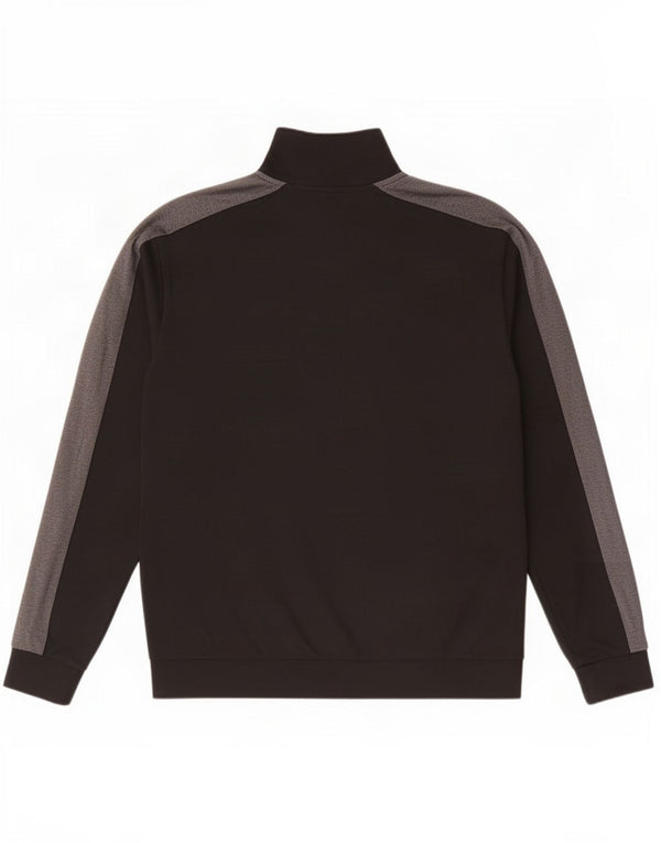 Hugo Boss Hombre Sudadera con cuello con cremallera Jumper XL Algodón color block negro