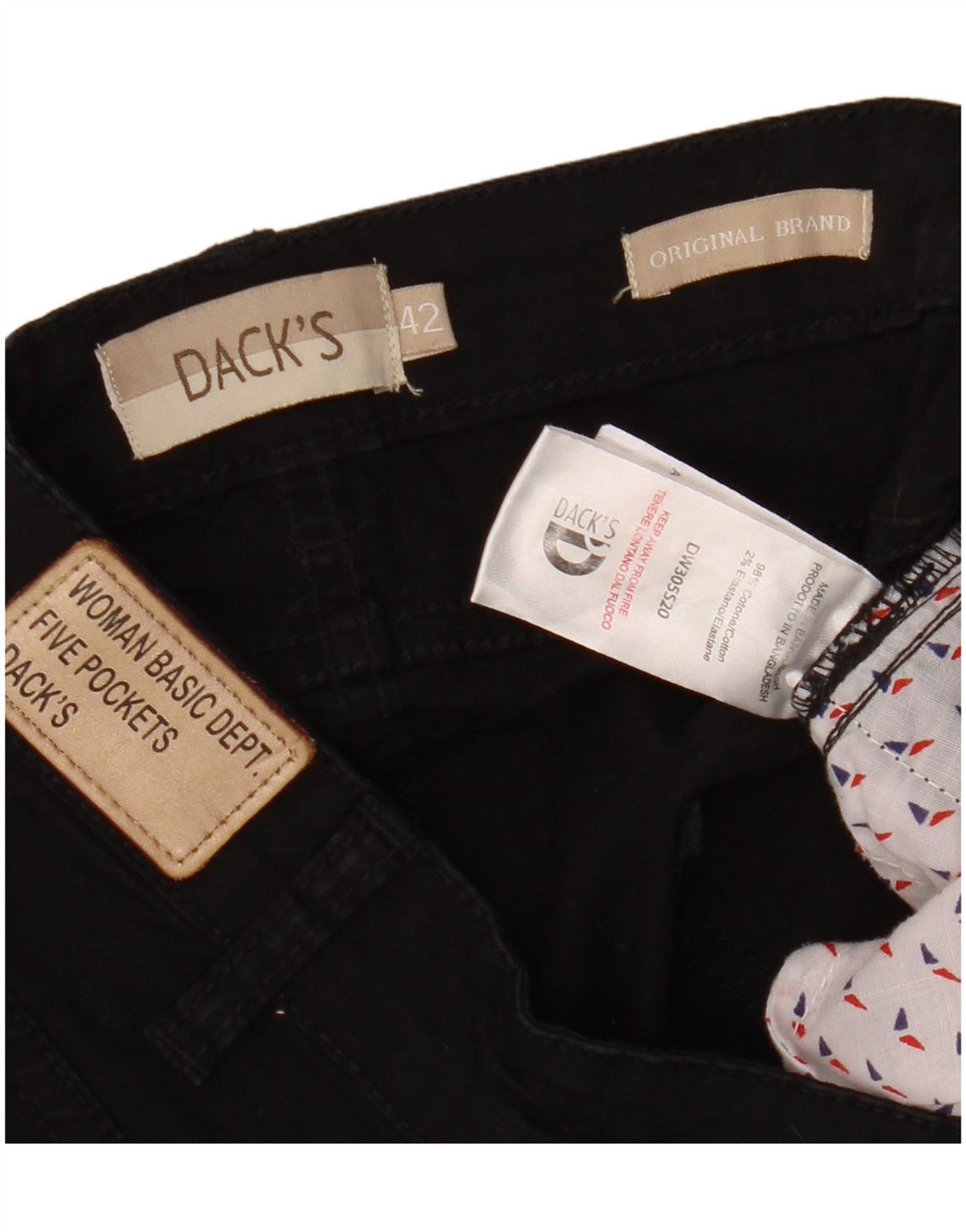 Dack's Pantalones cortos de mezclilla de corte regular para mujer IT 42 Medium W28 Algodón negro