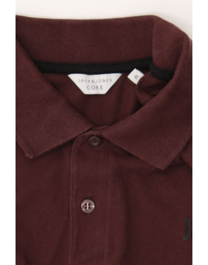 JACK & JONES Mens Polo Shirt Medium Maroon Cotton Vintage Jack & Jones and Second-Hand Jack & Jones from Messina Hembry 