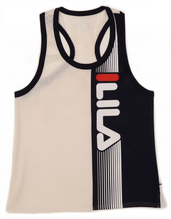 Fila Hombre Graphic Vest Top Small Blanco Colorblock Poliéster