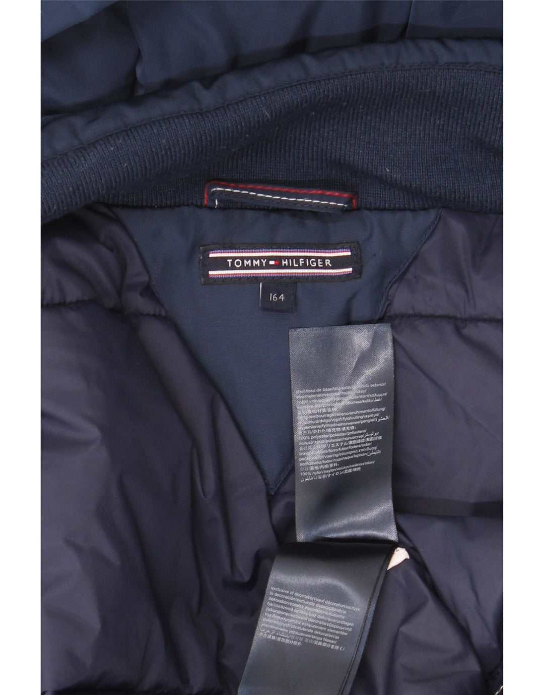 Tommy Hilfiger Abrigo acolchado con capucha para niños 13-14 años Azul marino Poliéster