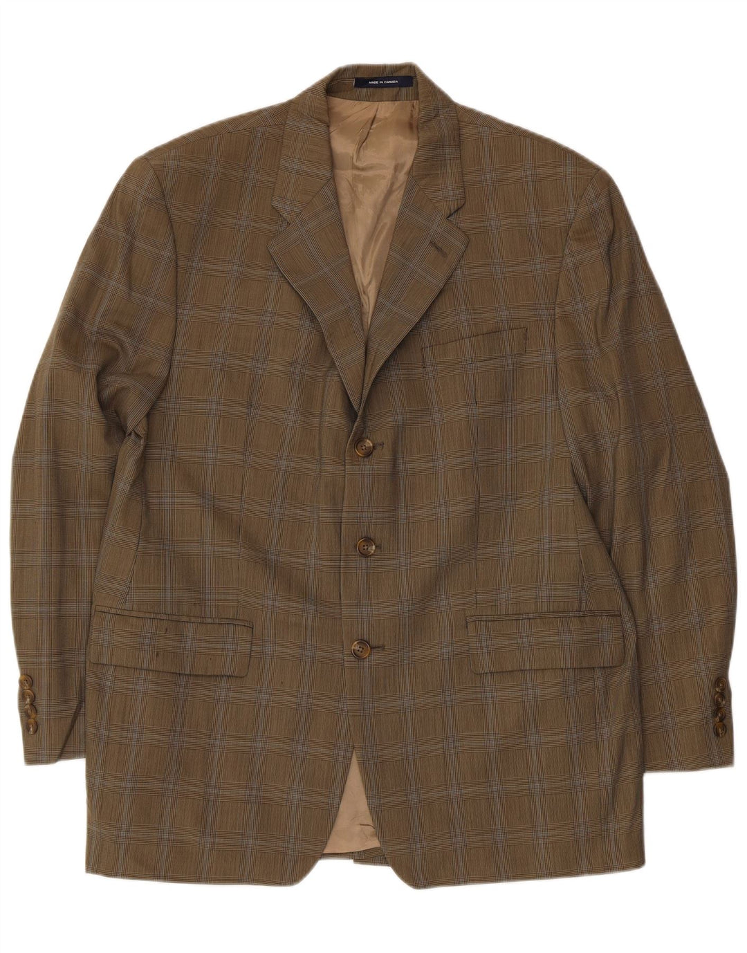 Chaps Ralph Lauren Chaqueta tipo blazer de 3 botones para hombre UK 40 Large Khaki Check