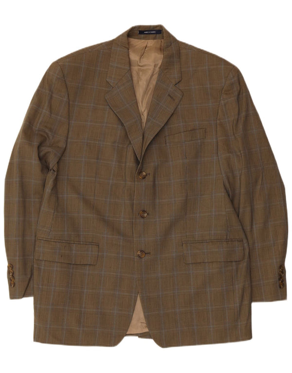 Chaps Ralph Lauren Chaqueta tipo blazer de 3 botones para hombre UK 40 Large Khaki Check