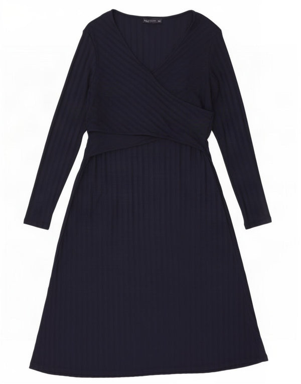 Marks & Spencer Vestido tipo jersey de manga larga para mujer UK 46 Grande Azul marino