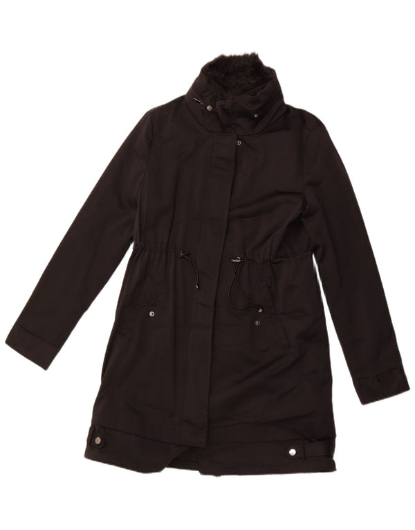 Abrigo ZARA Mujer UK 6 XS Negro Poliéster