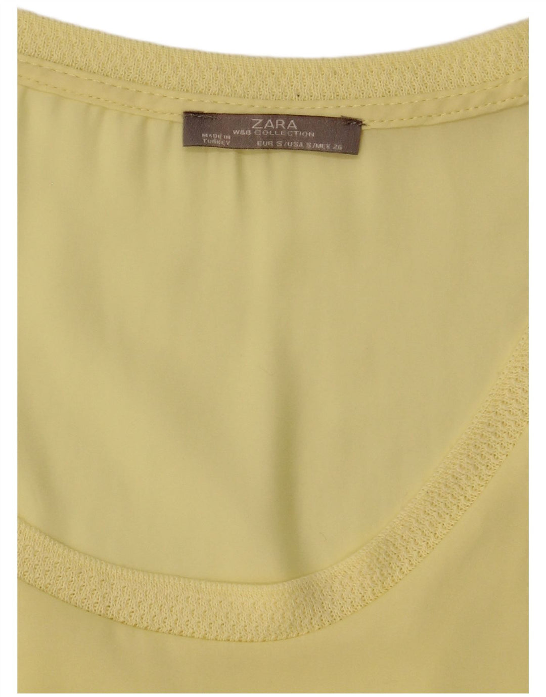 Zara Mujer Blusa Top UK 10 Small Amarillo
