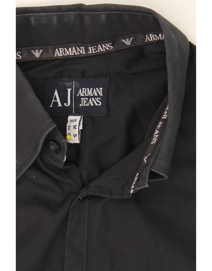 Camisa Armani Jeans Hombre Medio Azul Marino Algodón