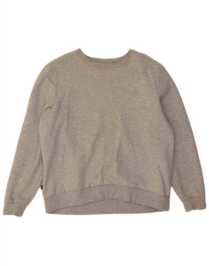Superdry Sudadera extragrande para mujer, jersey, Reino Unido 46, algodón gris grande