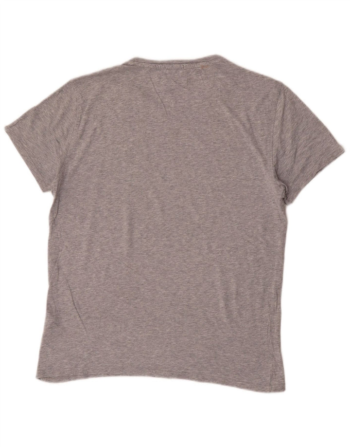 Tommy Hilfiger Camiseta Regular Fit para Hombre Top Small Gris Algodón