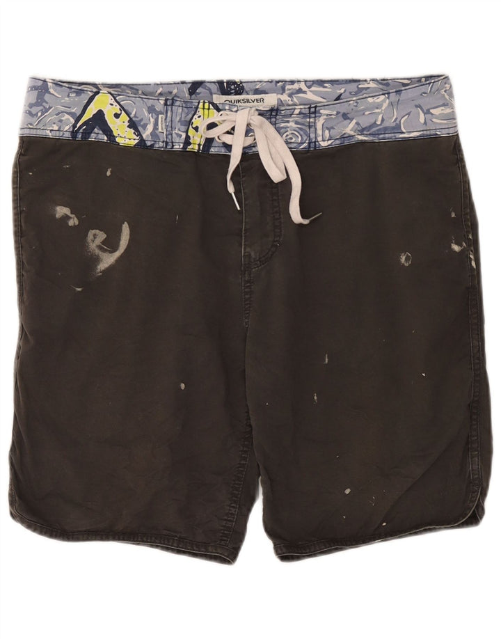 Quiksilver Hombre Bañador Gráfico De Algodón Gris Medio