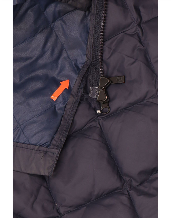 MASSIMO DUTTI Abrigo acolchado con capucha para mujer UK 46 Large Poliamida azul marino