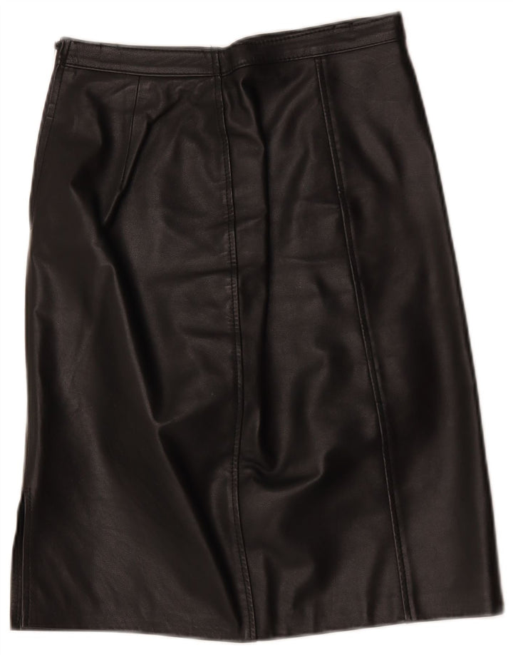 Falda de cuero vintage para mujer W28 Negro medio