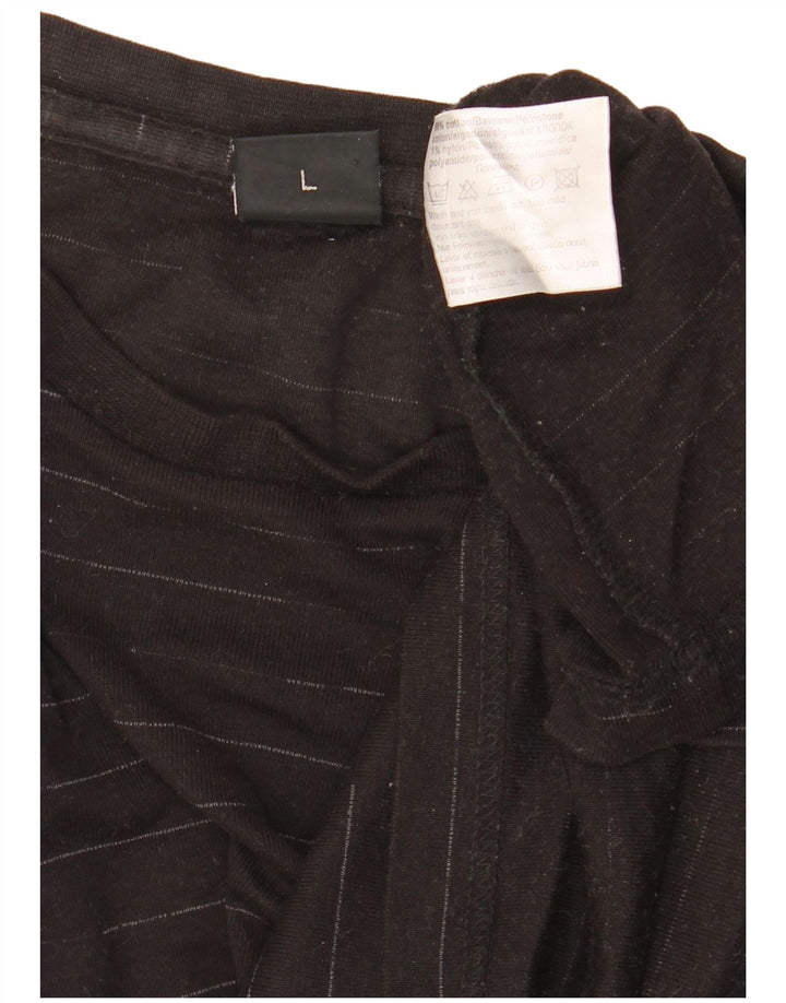 Camiseta HUGO BOSS para hombre de manga larga de algodón a rayas negras grandes