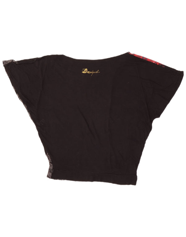 Desigual Blusa con diseño de alas de murciélago para mujer UK 40 Large Black Paisley