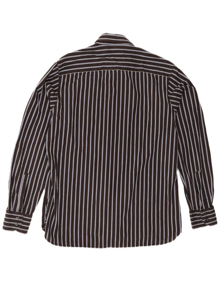 TOMMY HILFIGER Camisa de hombre de algodón a rayas marrón medio