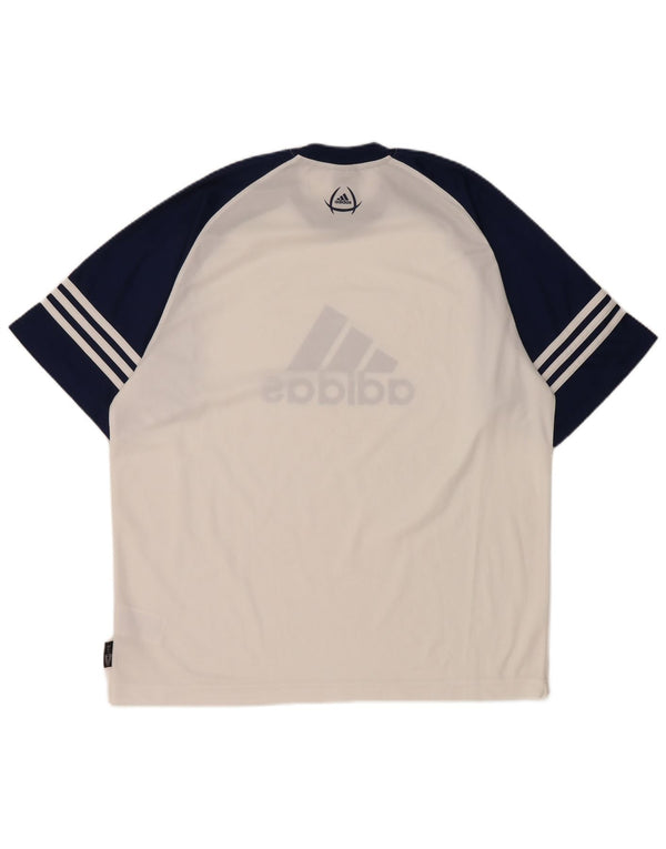 Adidas Camiseta gráfica Climalite para hombre UK 40/42 Medium White Colourblock