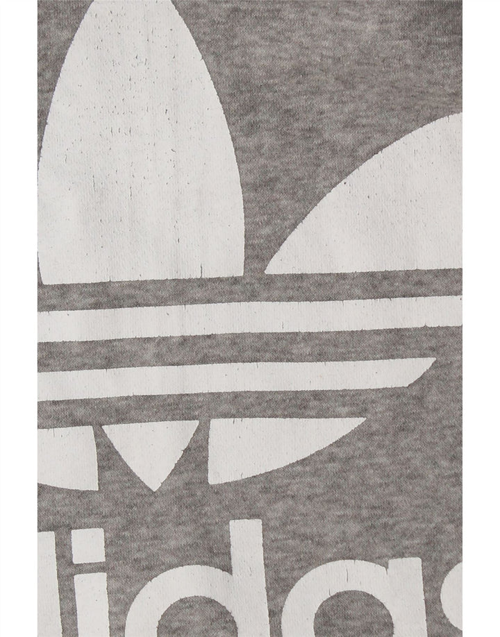 ADIDAS Sudadera con capucha gráfica para mujer UK 10 Small Grey Cotton