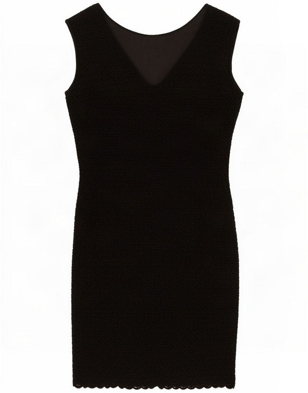 Vestido tubo sin mangas vintage para mujer UK 44 Medium Black