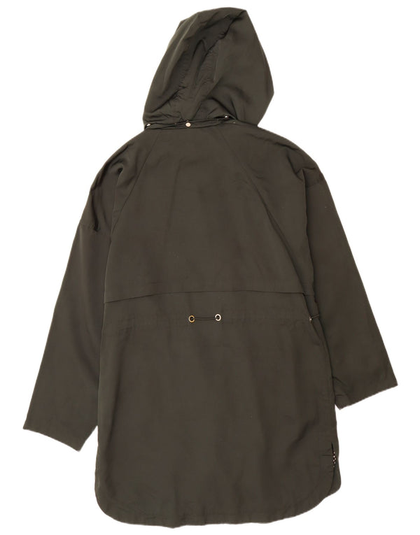 Zara Mujer Parka Extragrande Con Capucha UK 6 XS Poliéster Caqui