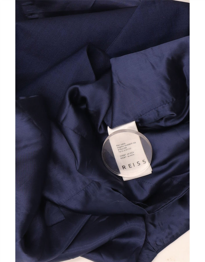 Chaleco Reiss Hombre Lana Azul Marino Medio