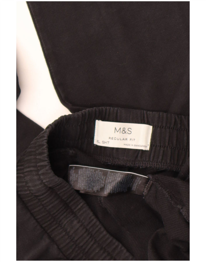 Marks & Spencer Pantalón de Chándal Regular Fit para Hombre XL Algodón Negro