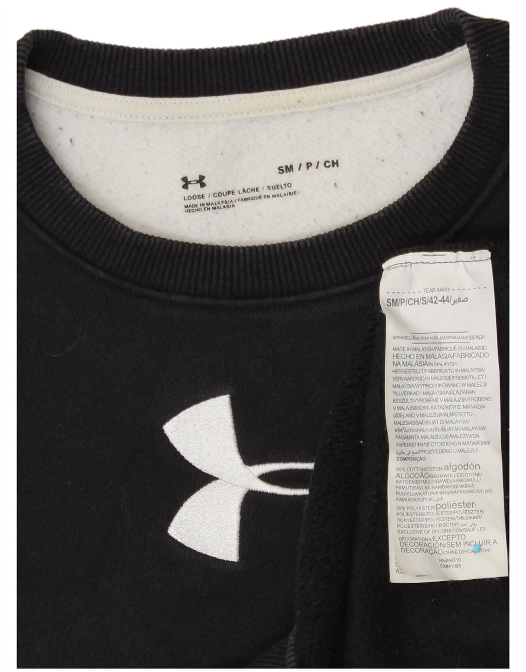 UNDER ARMOUR Sudadera tipo jersey para mujer UK 10 Small Black Colourblock