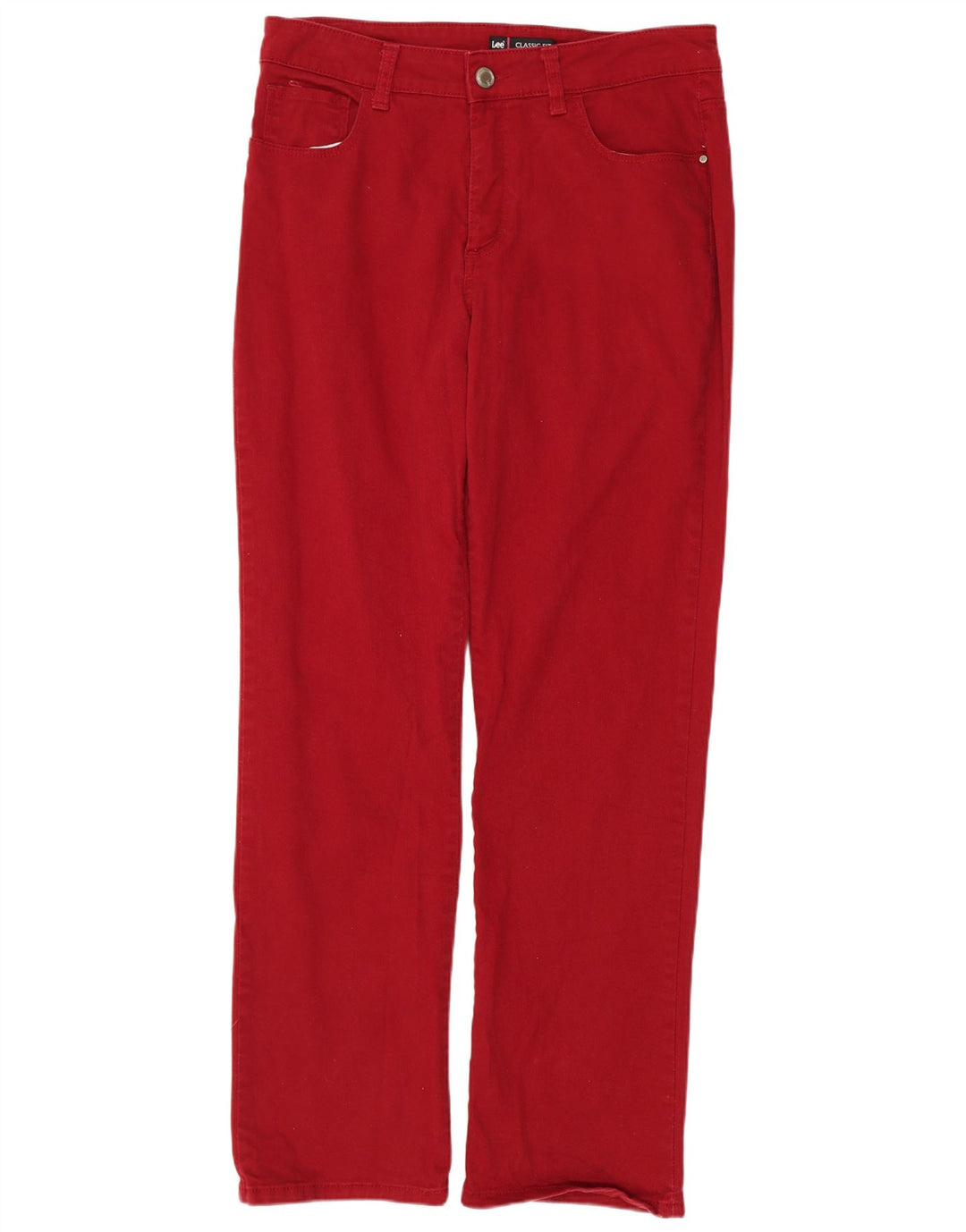 Lee Jeans rectos de ajuste clásico para mujer US 12 grande W32 L30 algodón rojo