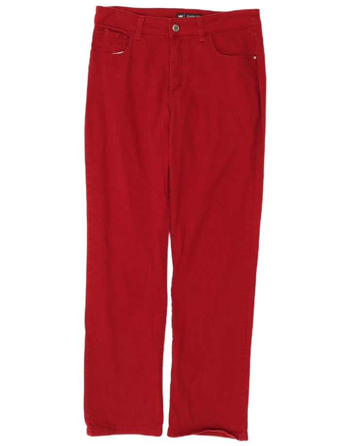 Lee Jeans rectos de ajuste clásico para mujer US 12 grande W32 L30 algodón rojo