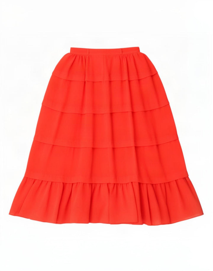 Jean Claude Falda escalonada para mujer EU 36 Small W26 Poliéster rojo
