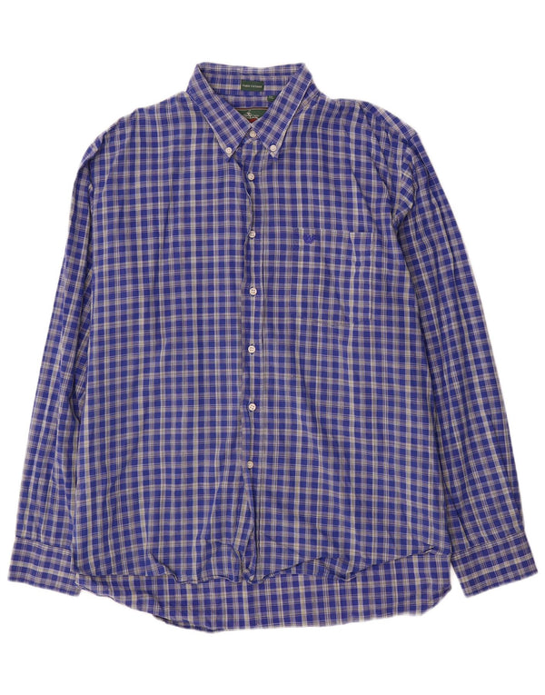 Ascot Sports Camisa para hombre 2XL Algodón a cuadros azules
