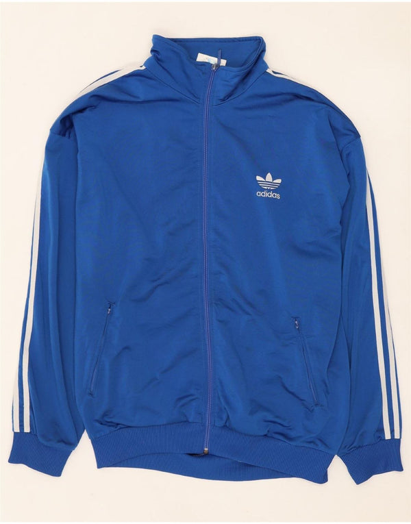 ADIDAS Mens Loose Fit Tracksuit Top Jacket UK 40/42 Medium Blue Polyester