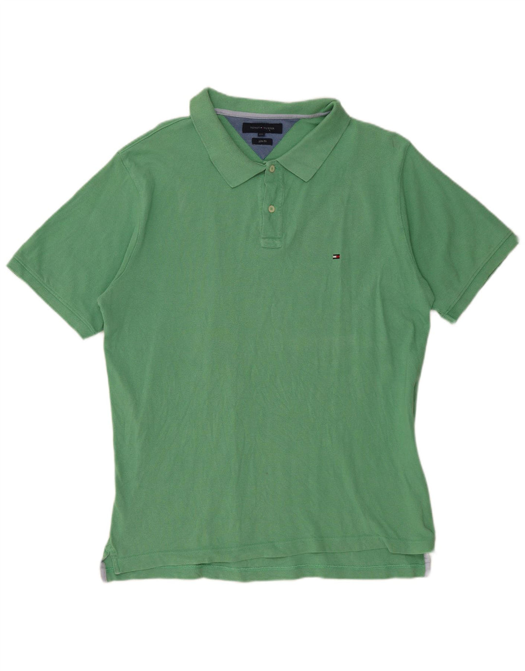 TOMMY HILFIGER Polo ajustado para hombre 2XL Algodón verde