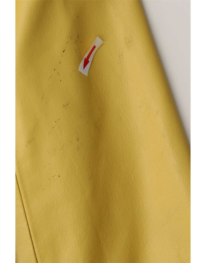 DINO' Z Chaqueta de cuero con cremallera para mujer UK 12 Cuero amarillo mediano