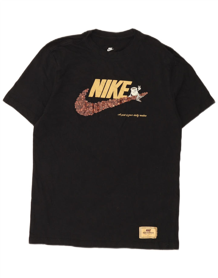 Nike Camiseta gráfica para hombre Top mediano de algodón negro