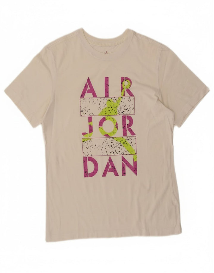 Jordan - Camiseta gráfica para hombre, parte superior de algodón blanco mediano