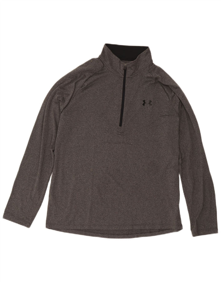 Under Armour - Chándal con cremallera y cuello para hombre, talla grande, gris