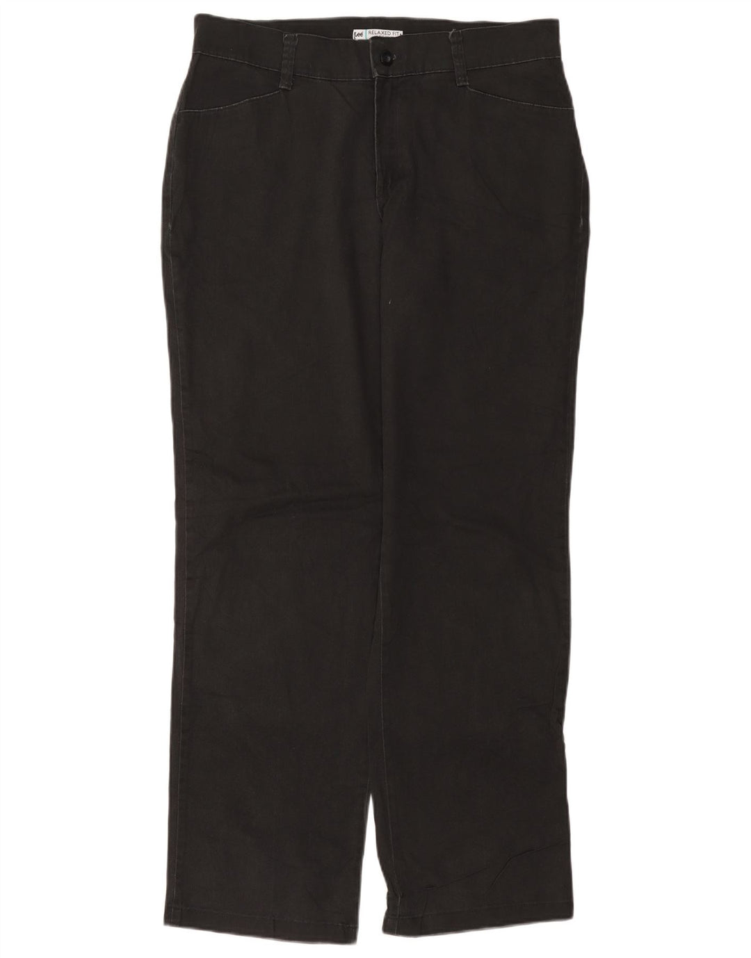 LEE Pantalones casuales de ajuste relajado para mujer US 12 Large W34 L32 Algodón negro
