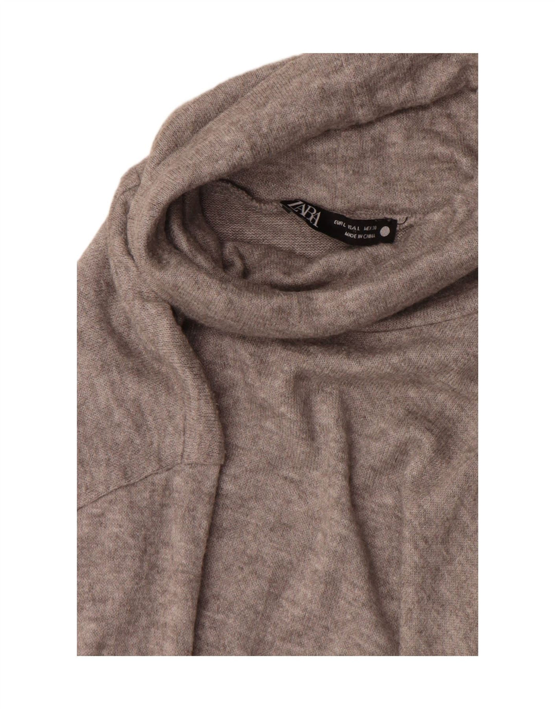 Zara - Jersey con cuello vuelto para mujer, talla 40, talla grande, color gris