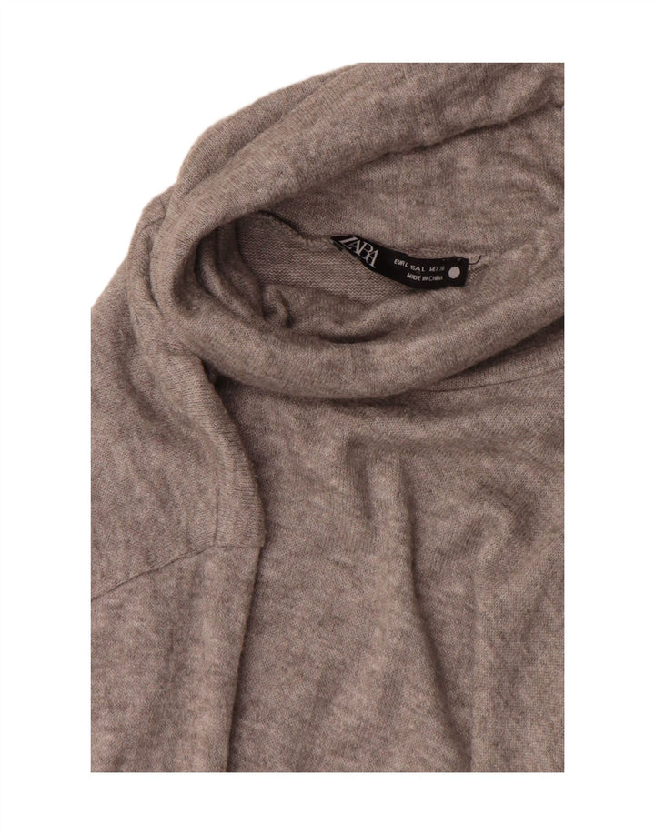 Zara - Jersey con cuello vuelto para mujer, talla 40, talla grande, color gris
