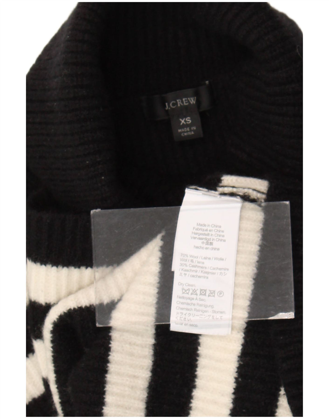 J. CREW Suéter tipo jersey de gran tamaño con cuello vuelto para mujer UK 6 XS Negro