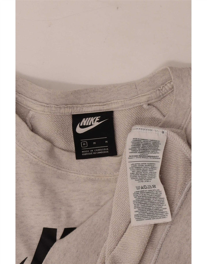 Nike - Sudadera gráfica para mujer, talla 40, algodón moteado gris medio