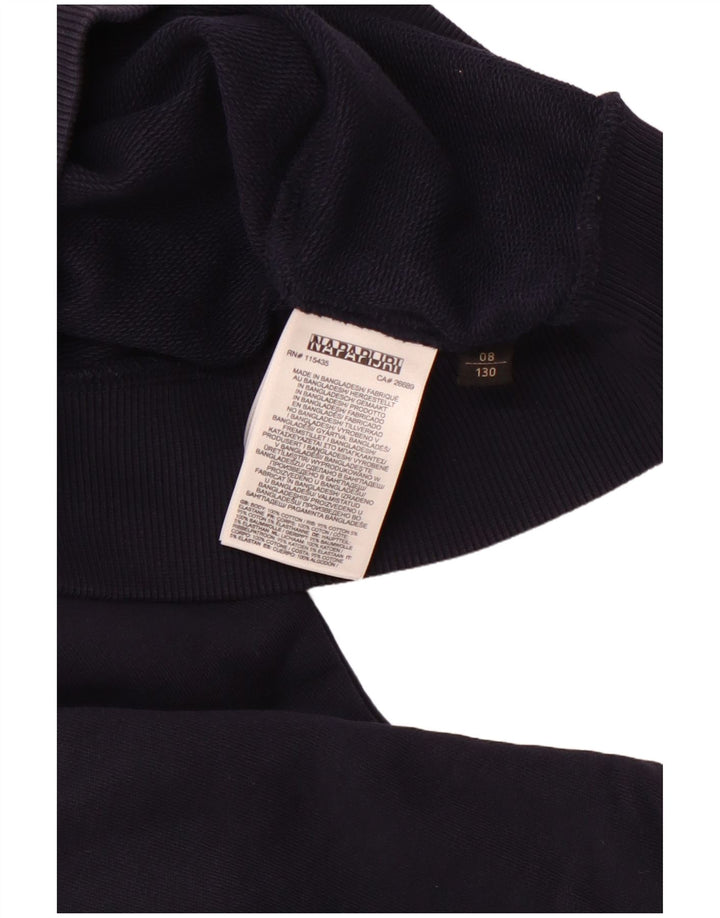 NAPAPIJRI Jersey con capucha estampada para niños 7-8 años Azul marino Algodón