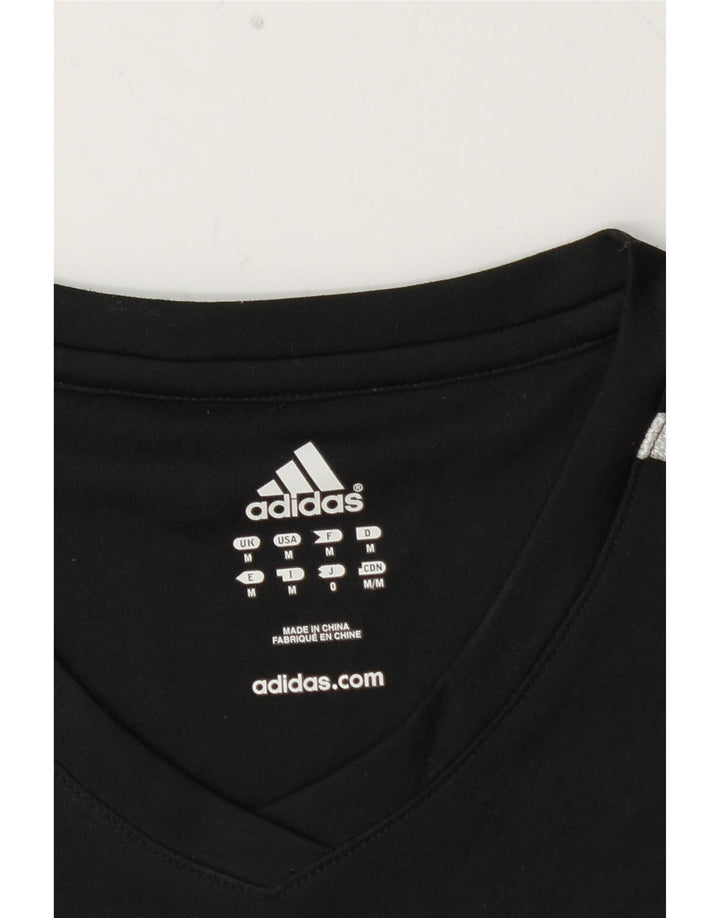 ADIDAS Hombre Camiseta Top Medium Negro Colorblock Poliéster