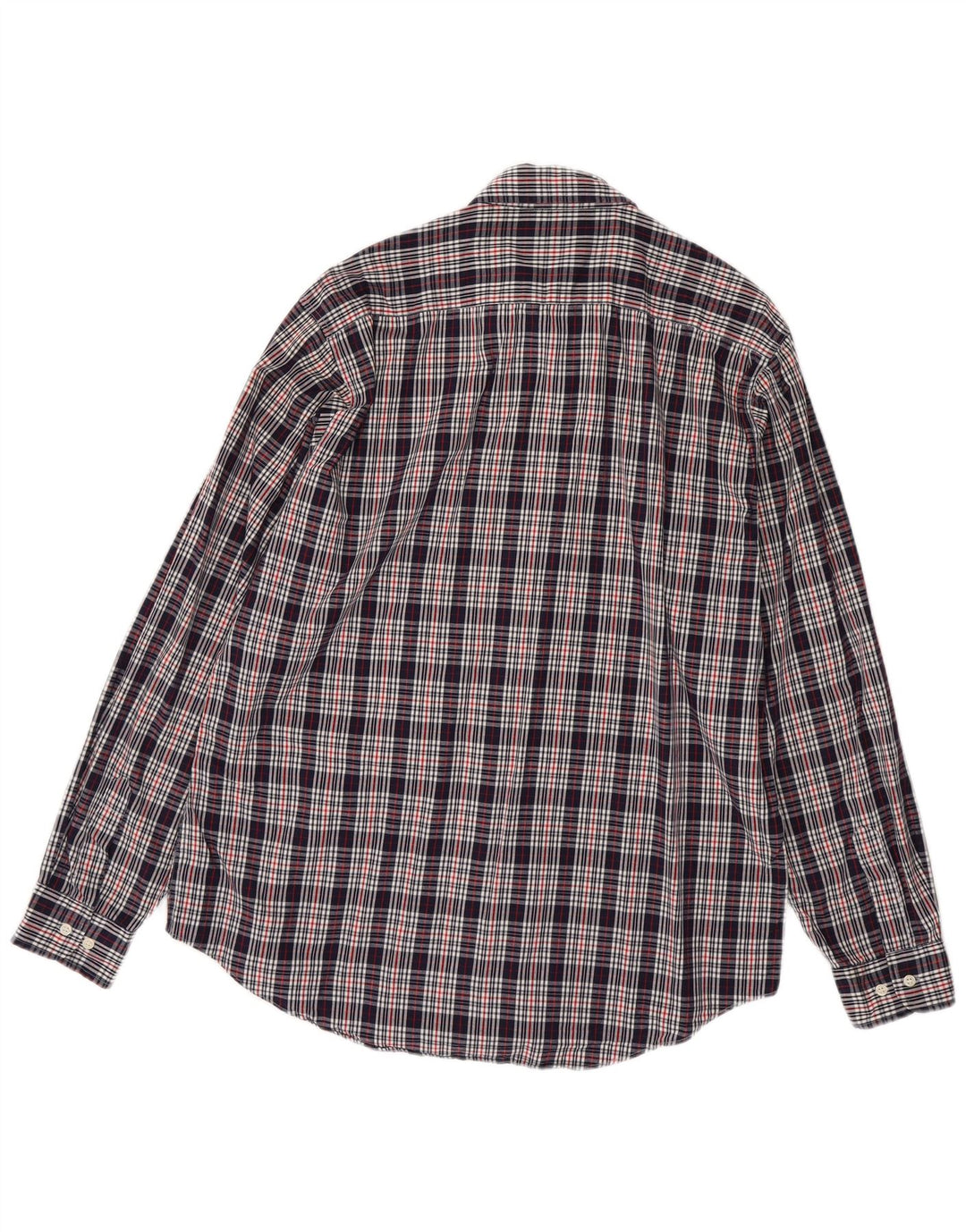 Camisa Hombre Globo Talla 43 17 XL Azul Marino Cuadros Algodón