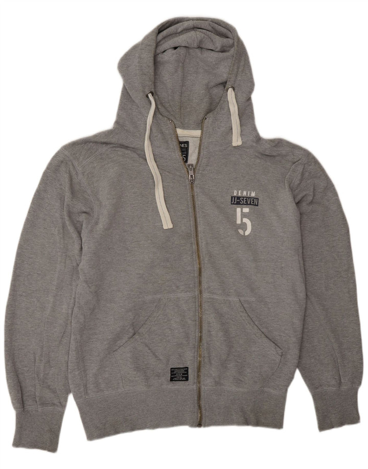 Jack & Jones Sudadera con capucha y cremallera gráfica para hombre XL Gris