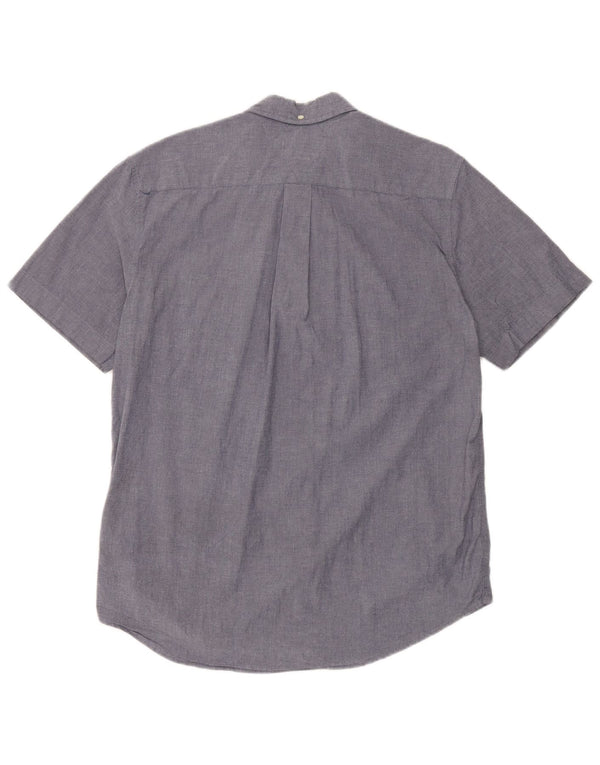 Camisa Tommy Hilfiger de manga corta de corte clásico para hombre de algodón azul marino medio