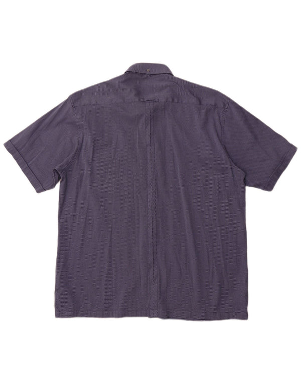 BEN SHERMAN Camisa de manga corta para hombre XL Azul Raya diplomática
