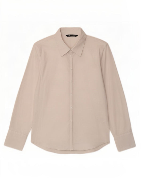 Zara Mujer Camisa UK 20 2XL Blanco Algodón